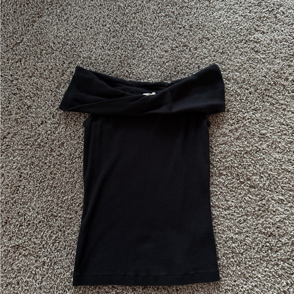 Pilcro Long Sleeve Off the Shoulder Twist Rib Top - Picture 2 of 4